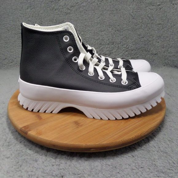 Converse Chuck Taylor All Star Lugged 2.0 Black Leather High Top Shoes A03704C - Picture 2 of 10